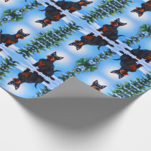 Einzigartiger süßer festlicher Hund Schottischer T Geschenkpapier