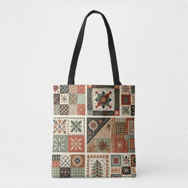 Einzigartiger Terrakotta-Quilt und Patchwork Rusti (Vorderseite)