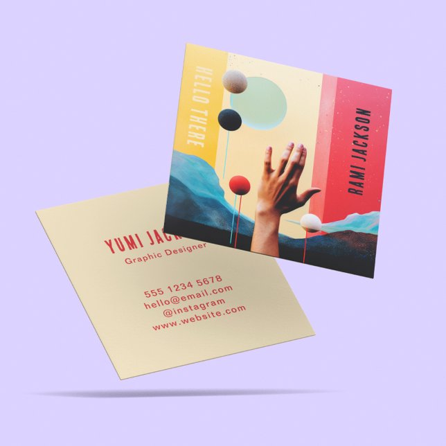 Einzigartiger Trendy Abstrakt Artistic Bold Quadratische Visitenkarte (Von Creator hochgeladen)