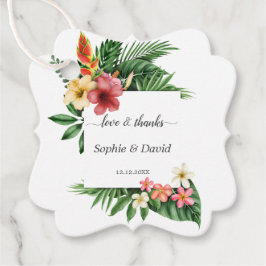 Einzigartiger tropischer Garten Blumen Hochzeit Geschenkanhänger