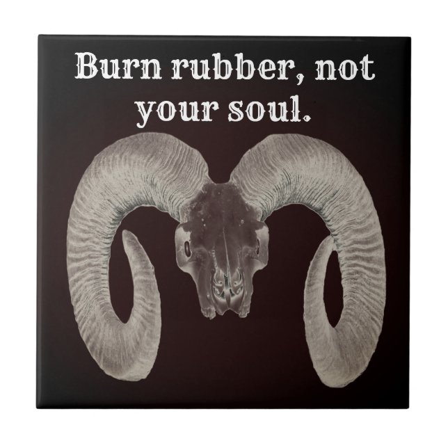 einzigartiger und handgefertigter Ziegenschädel Fliese (Vorderseite)