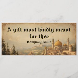 Einzigartiger Vintage-Mittelalter-Geschenkgutschei Save The Date