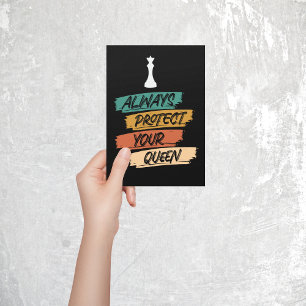 Einzigartiger Vintager Schachqueen-Zitat-Sonnenunt Postkarte