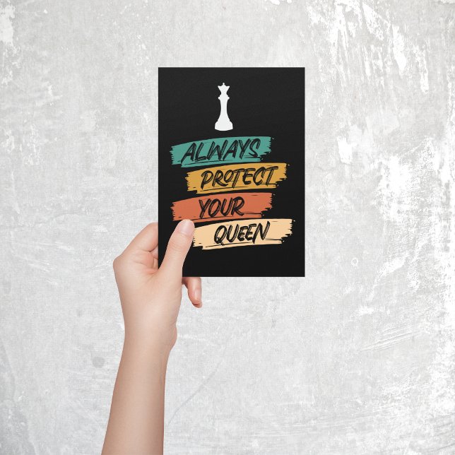 Einzigartiger Vintager Schachqueen-Zitat-Sonnenunt Postkarte (Chess Queen Vintage Quote)