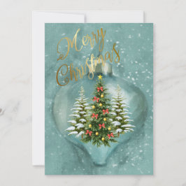 Einzigartiger Weihnachtsbaum - Schnee Feiertagskarte