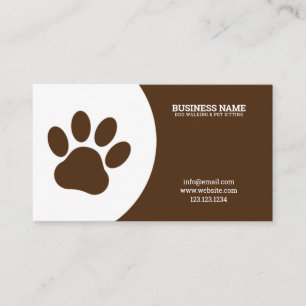 Einzigartiger Weiß- und Brauner Single-Paw Dog Wal Visitenkarte