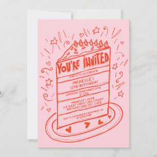 Einzigartiger Whimsical Fun Hand gezeichnet Geburt Einladung