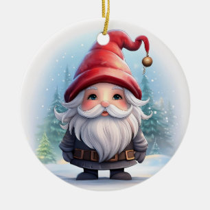 Einzigartiger Winter-Wunderland-Gnome-Liebhaber-Sc Keramik Ornament