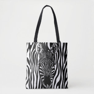 Einzigartiger Zebrakopf auf Zebradruck