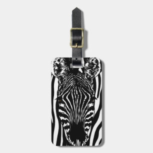 Einzigartiger Zebrakopf bei Zebra Print Gepäckanhänger