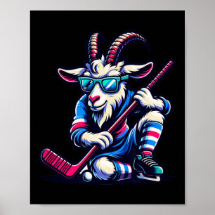 Einzigartiger Ziegen-Eishockey-Torwart-Teamspieler Poster