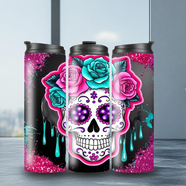 Einzigartiger Zuckerschädel Thermosbecher (Von Creator hochgeladen)