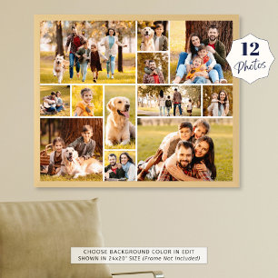 Einzigartiges 12-Foto-Collage Minimalistisches Ein Fotodruck