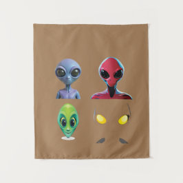 Einzigartiges 3D-Alien-Design Wandteppich