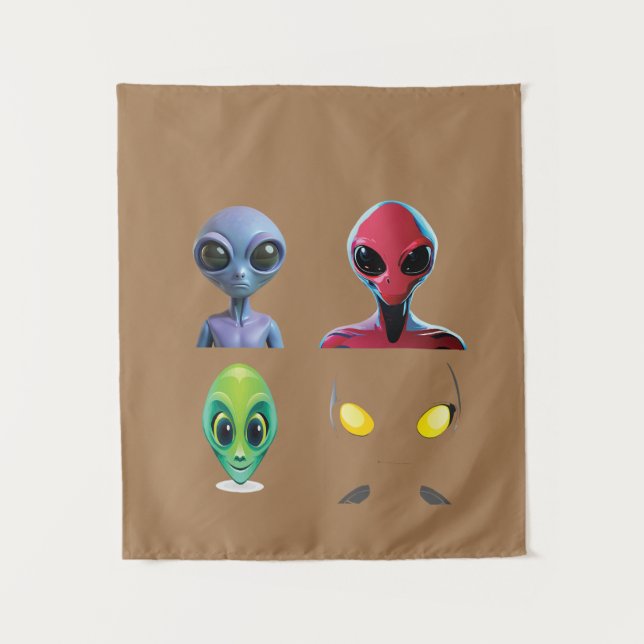 Einzigartiges 3D-Alien-Design Wandteppich (Vorderseite)