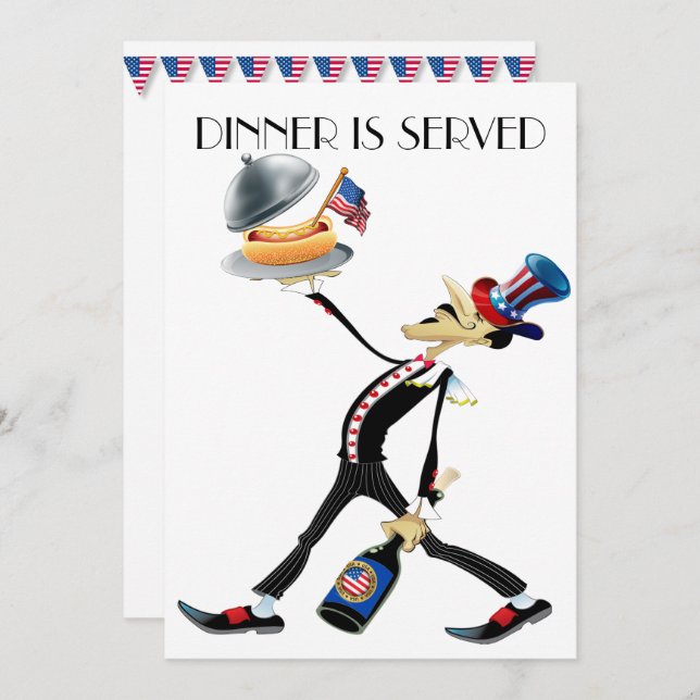 Einzigartiges Abendessen / Ansammlung Version 3 Ei Einladung (Vorne/Hinten)