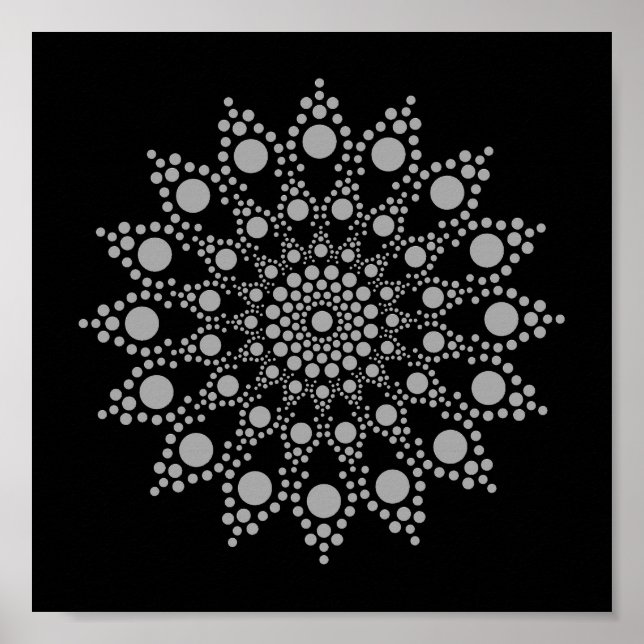 Einzigartiges Abstrakt Art Mandala Template Poster (Vorne)