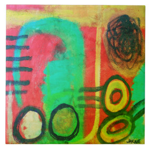 Einzigartiges abstraktes Acrylgemälde Fliese