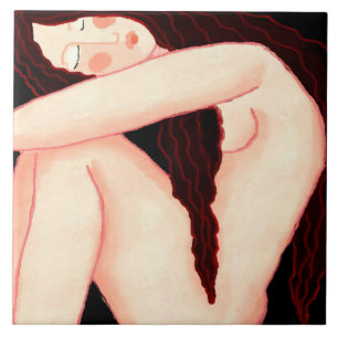 Einzigartiges Abstraktes digitales Portrait einer Fliese