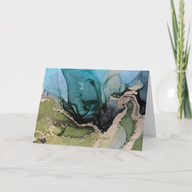 Einzigartiges Alcohol Ink Blank Notecard Dankeskarte (Vorderseite)