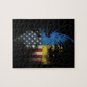 Einzigartiges amerikanisches Eagle Flag Design Jig Puzzle