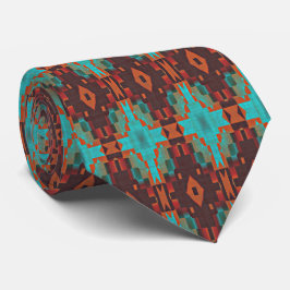 Einzigartiges Aqua Aquamarin Blue Green Orange Bro Krawatte