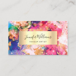 Einzigartiges Aquarell Funkelnd Gold Fossilienmuse Visitenkarte