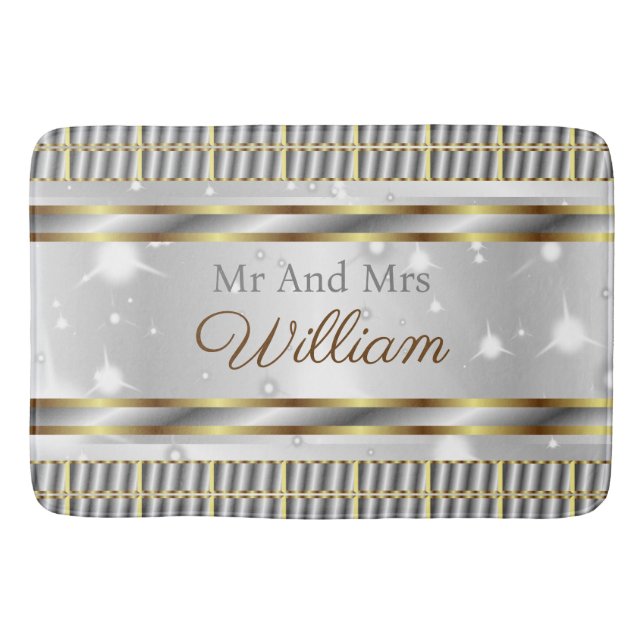 Einzigartiges Ästhetisches Gold Silber Stilvolle H Badematte (Vorderseite)