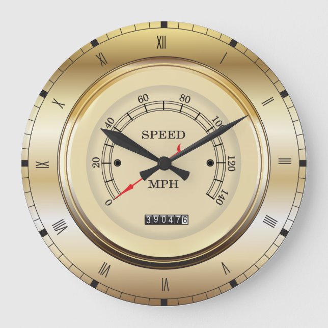 Einzigartiges Auto-Tachometer (MPH) Thema Große Wanduhr (Vorderseite)