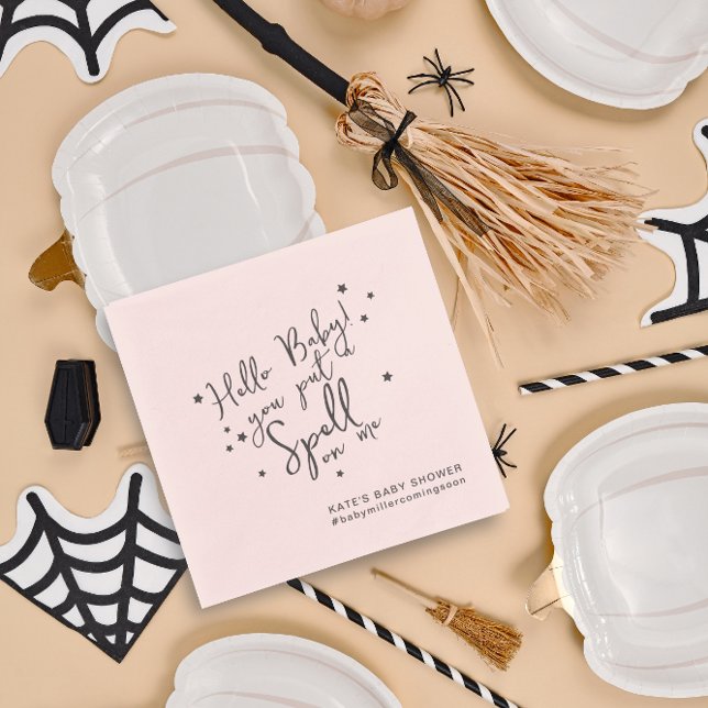 Einzigartiges Baby-Zauber-Halloween-Pink-Babydusch Serviette (Von Creator hochgeladen)