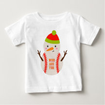 Einzigartiges Base-Ball-Schneemann-Kinder-T-Shirt