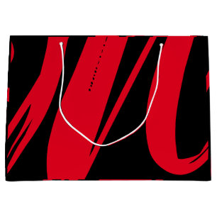 Einzigartiges, benutzerdefiniertes Schwarz und Rot Große Geschenktüte