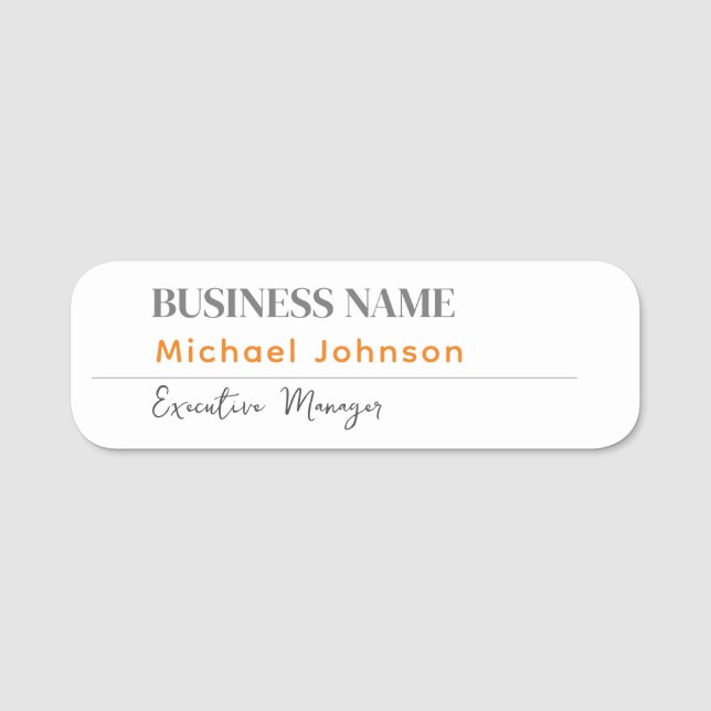 Einzigartiges beruflich-minimalistisches Profil Namensschild (Vorderseite)