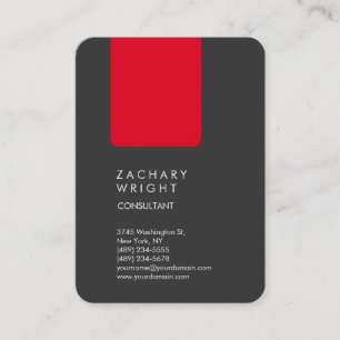 Einzigartiges Berufliches Grau Rot Modernes Elegan Visitenkarte