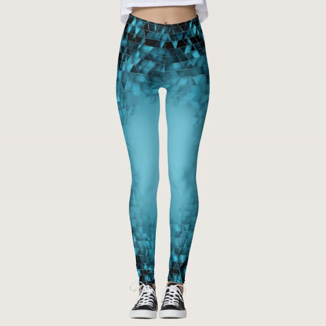 Einzigartiges Blau Leggings (Vorderseite)