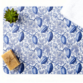 Einzigartiges Blau Toile Kakao Chic Botanisches Mu Badematte