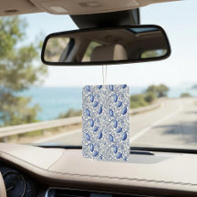 Einzigartiges blaues Toile-Kokos-Chic-Botanikmuste
