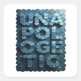 Einzigartiges Blaues UNAPOGOGIC Etikettendesign Quadratischer Aufkleber