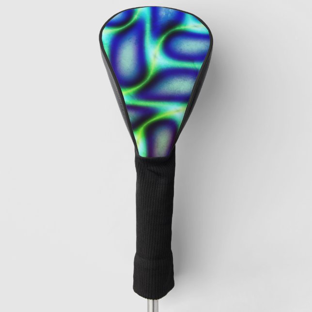 Einzigartiges Blue Petals Abstract Design Golf Headcover (Vorderseite)