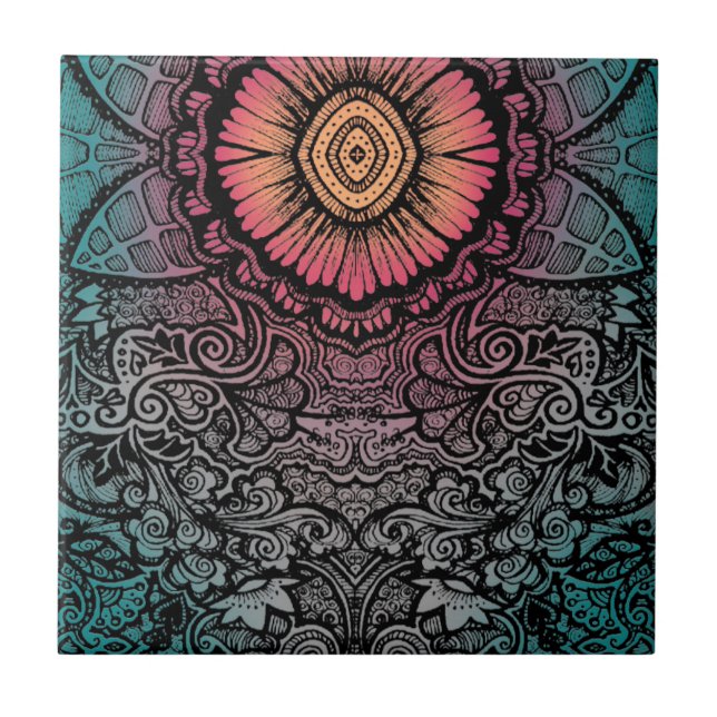 EINZIGARTIGES BOHEMISCHES MUSTER FLIESE (Vorderseite)