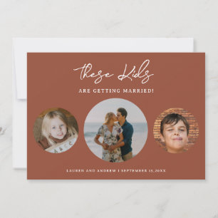 Einzigartiges Boho Terracotta Kids Foto Hochzeit Save The Date