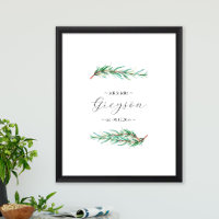 Einzigartiges botanisches Hochzeitsszeichen und Be