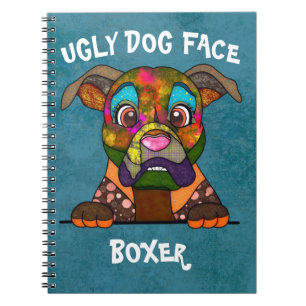 Einzigartiges Boxer-Hundegesicht-Notebook Notizblock