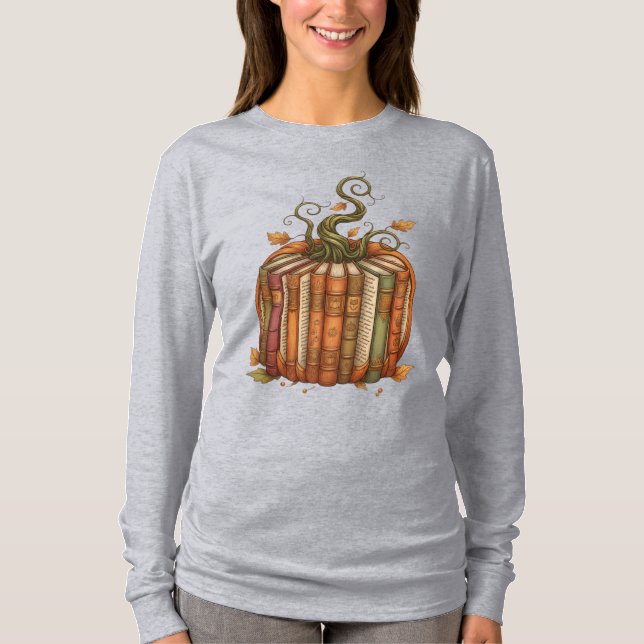 Einzigartiges Buchpumpenleser Autumn Long Sleeve T T-Shirt (Vorderseite)