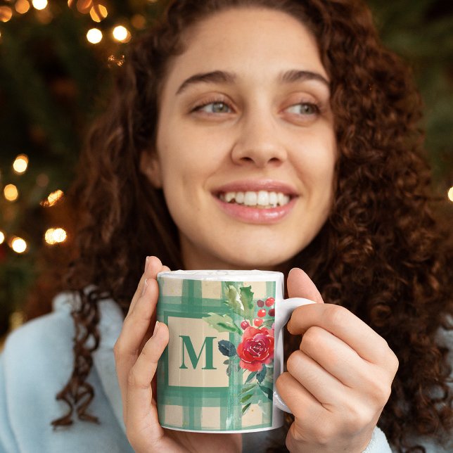 Einzigartiges Buffalo-kariertes Muster xmas grünes Kaffeetasse (Von Creator hochgeladen)