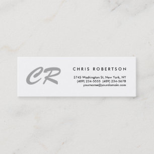 Einzigartiges Bürsten-Skript-Monogramm Mini Visitenkarte