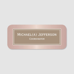 Einzigartiges Chic Brown & Luxus Rose Gold Metalli Namensschild