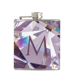 Einzigartiges Chic Jewel Diamond Design Name Monog Flachmann