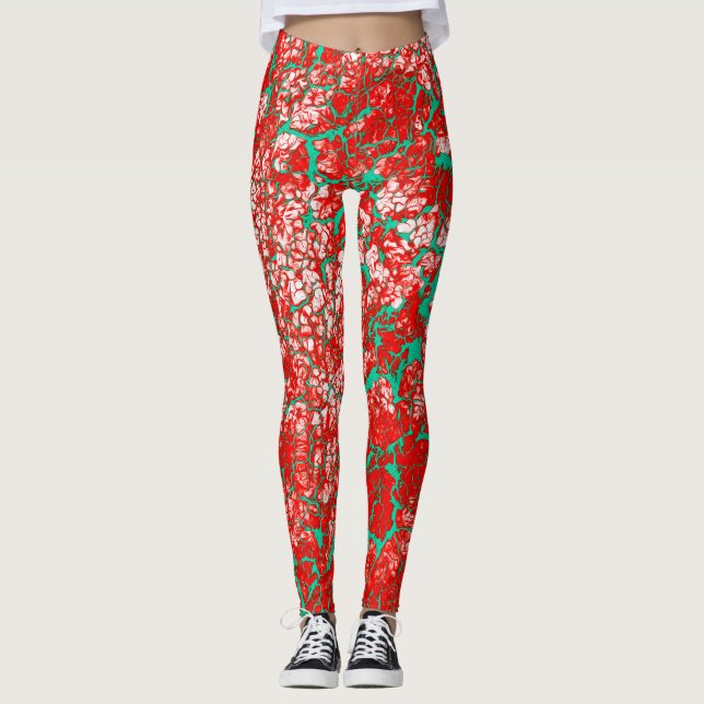 Einzigartiges, Cool rosa, Abstraktes Muster Leggings (Vorderseite)
