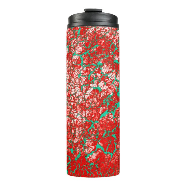 Einzigartiges, Cool rosa, Abstraktes Muster Thermosbecher (Vorderseite)